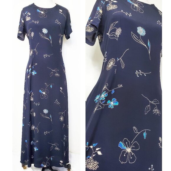 LAURA ASHLEY Womens Vintage Floral Shift Full-Length Summer Maxi Dress 8 - Picture 1 of 10